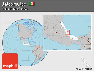 Gray Location Map of Jalcomulco, highlighted parent region