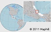 Gray Location Map of Jalcomulco, highlighted parent region, hill shading