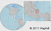 Gray Location Map of Jalcomulco, hill shading