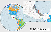 Political Location Map of Jalcomulco, highlighted country, highlighted parent region
