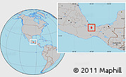 Gray Location Map of Juan Rodriguez Clara