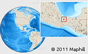 Shaded Relief Location Map of Juan Rodriguez Clara