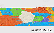 Shaded Relief Panoramic Map of Juan Rodriguez Clara, political outside