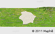 Shaded Relief Panoramic Map of Juan Rodriguez Clara, satellite outside