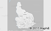 Gray 3D Map of Las Choapas, single color outside
