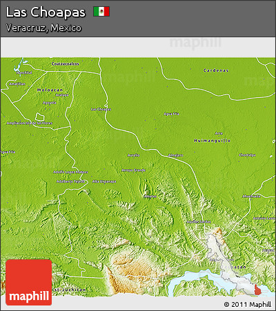 Physical 3D Map of Las Choapas
