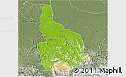 Physical 3D Map of Las Choapas, semi-desaturated