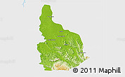 Physical 3D Map of Las Choapas, single color outside
