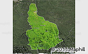 Satellite 3D Map of Las Choapas, darken, semi-desaturated