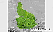 Satellite 3D Map of Las Choapas, lighten, desaturated