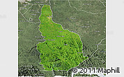 Satellite 3D Map of Las Choapas, semi-desaturated