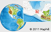 Physical Location Map of Las Choapas, highlighted country