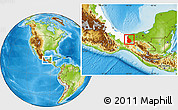 Physical Location Map of Las Choapas, highlighted parent region