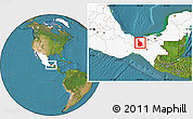 Satellite Location Map of Las Choapas, highlighted country