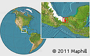 Satellite Location Map of Las Choapas, highlighted parent region