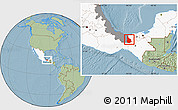 Savanna Style Location Map of Las Choapas, highlighted country, highlighted parent region, hill shading