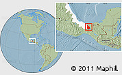 Savanna Style Location Map of Las Choapas, highlighted parent region, hill shading