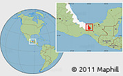 Savanna Style Location Map of Las Choapas, highlighted parent region