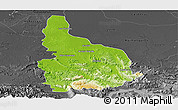 Physical Panoramic Map of Las Choapas, darken, desaturated