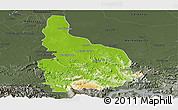 Physical Panoramic Map of Las Choapas, darken, semi-desaturated