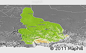 Physical Panoramic Map of Las Choapas, desaturated
