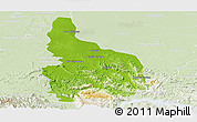 Physical Panoramic Map of Las Choapas, lighten