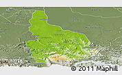 Physical Panoramic Map of Las Choapas, semi-desaturated
