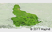 Satellite Panoramic Map of Las Choapas, lighten