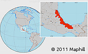 Gray Location Map of Veracruz