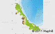 Physical Map of Veracruz, single color outside