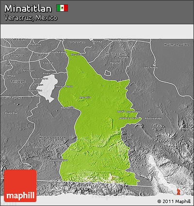 Physical 3D Map of Minatitlan, desaturated
