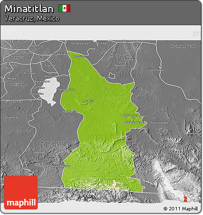 Physical 3D Map of Minatitlan, desaturated