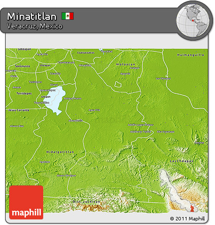Physical 3D Map of Minatitlan