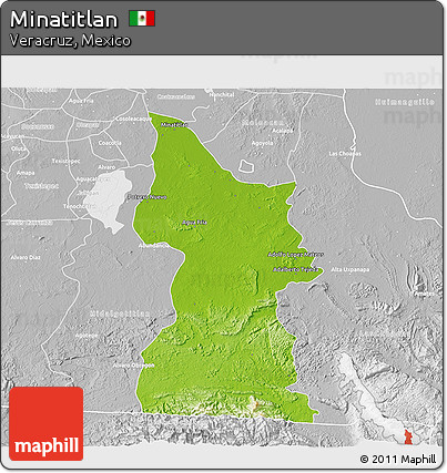 Physical 3D Map of Minatitlan, lighten, desaturated