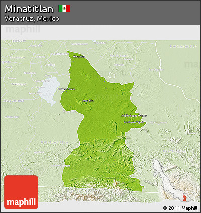 Physical 3D Map of Minatitlan, lighten
