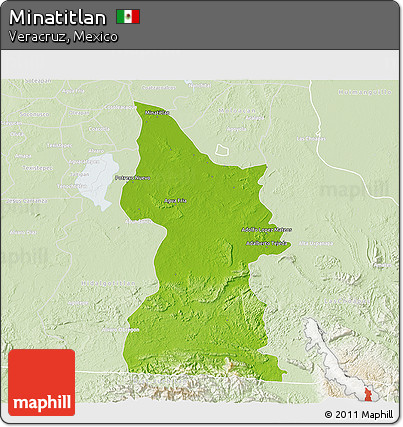 Physical 3D Map of Minatitlan, lighten