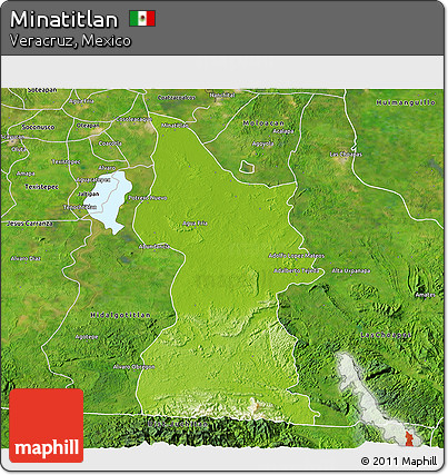 Physical 3D Map of Minatitlan, satellite outside