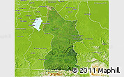 Satellite 3D Map of Minatitlan, physical outside