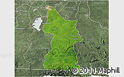 Satellite 3D Map of Minatitlan, semi-desaturated