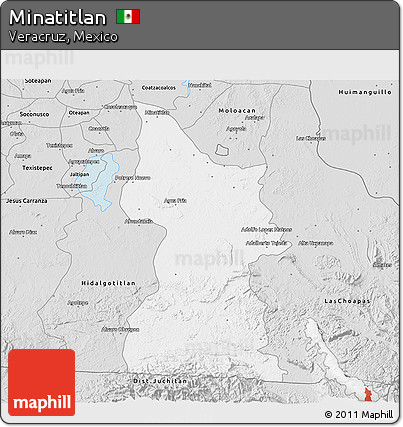 Silver Style 3D Map of Minatitlan