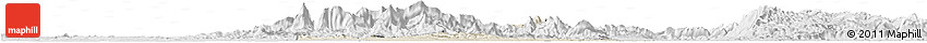 Shaded Relief Horizon Map of Minatitlan, lighten, desaturated