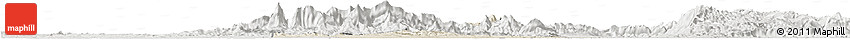 Shaded Relief Horizon Map of Minatitlan, lighten, semi-desaturated