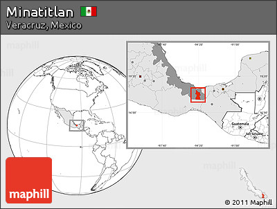 Blank Location Map of Minatitlan, highlighted country, highlighted parent region