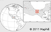 Blank Location Map of Minatitlan, highlighted country