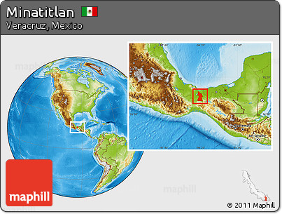 Physical Location Map of Minatitlan