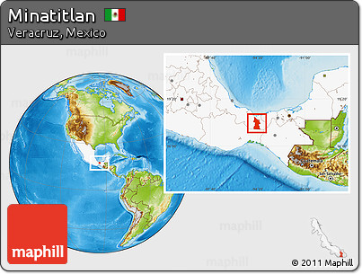 Physical Location Map of Minatitlan, highlighted country