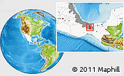Physical Location Map of Minatitlan, highlighted country, highlighted parent region