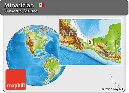 Physical Location Map of Minatitlan, highlighted parent region