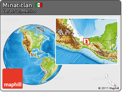 Physical Location Map of Minatitlan, highlighted parent region