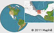Satellite Location Map of Minatitlan, highlighted country, highlighted parent region